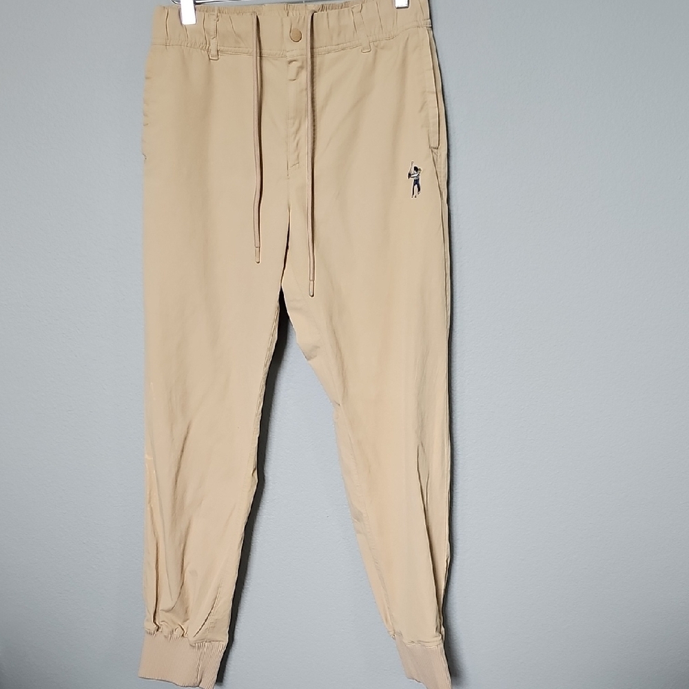 Eastside Golf Pale Khaki Men's Jogger Golf Pants with Embroidered Logo Medium